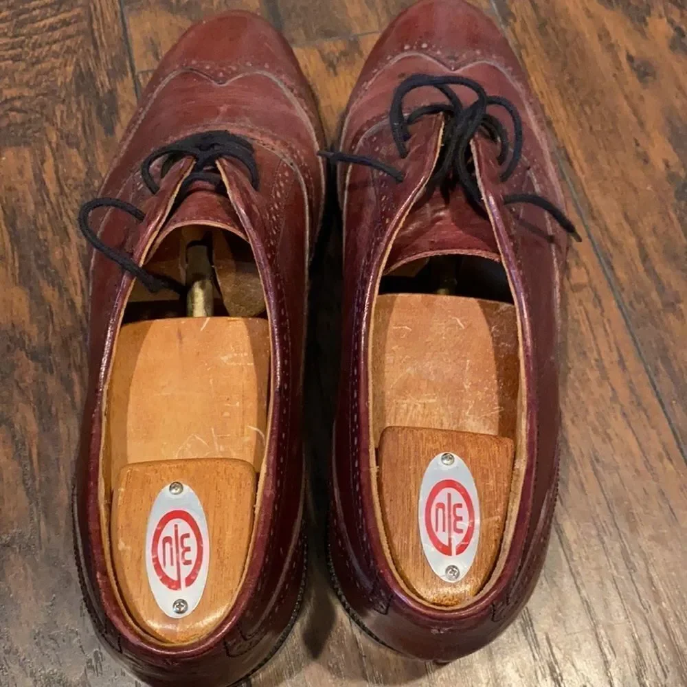 stanley blacker couture handmade in Italy size 12 in GUC reddish brown leather